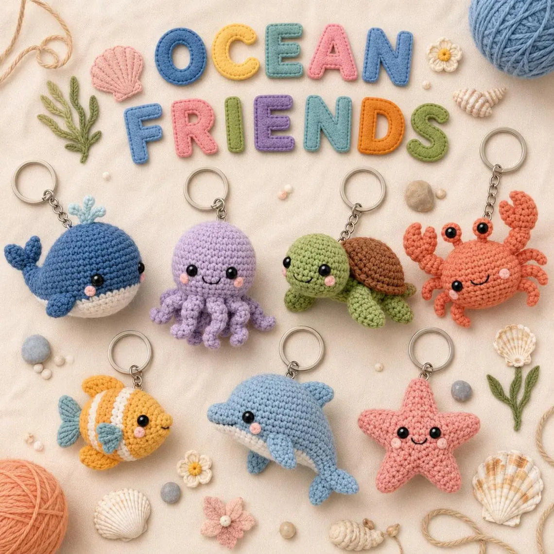 130+ Crochet Keychain Patterns Bundle, Amigurumi Mini PDF (Digital Download)