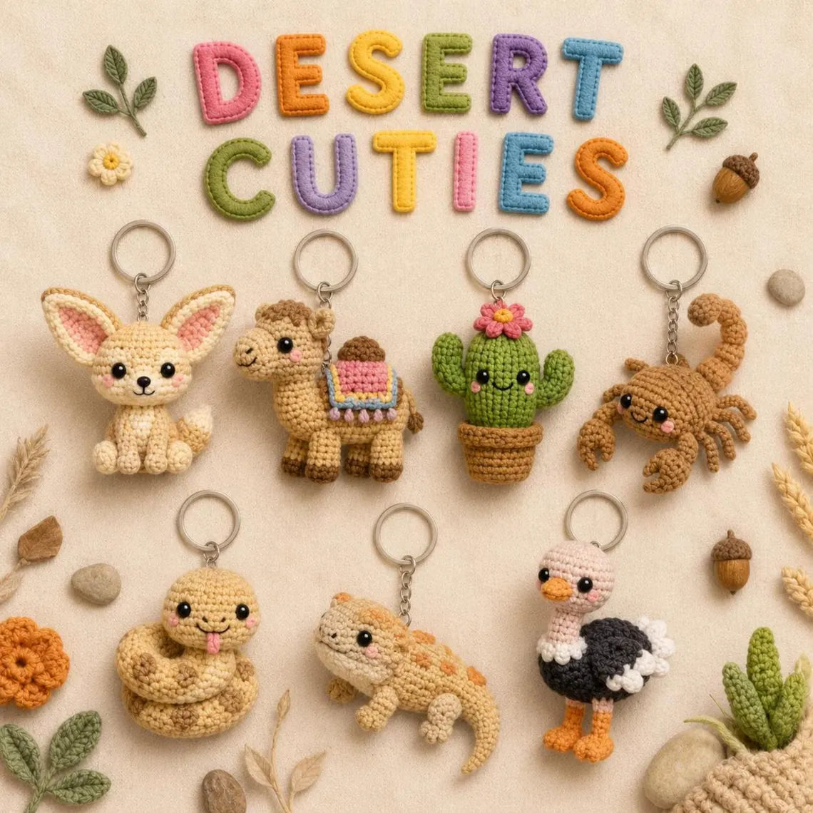 130+ Crochet Keychain Patterns Bundle, Amigurumi Mini PDF (Digital Download)