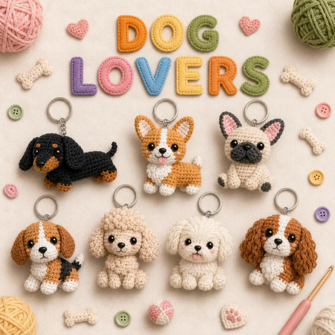 130+ Crochet Keychain Patterns Bundle, Amigurumi Mini PDF (Digital Download)