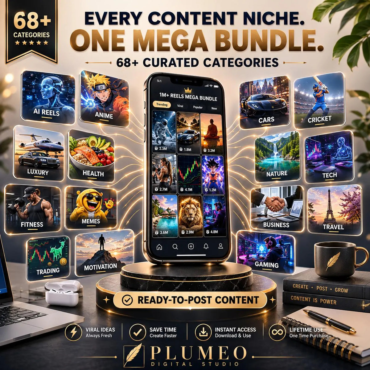1 Million Reels Bundle, Viral Reels Bundle, Faceless Reels, Social Media Content Bundle, Instagram Reels, TikTok Videos, Digital Download