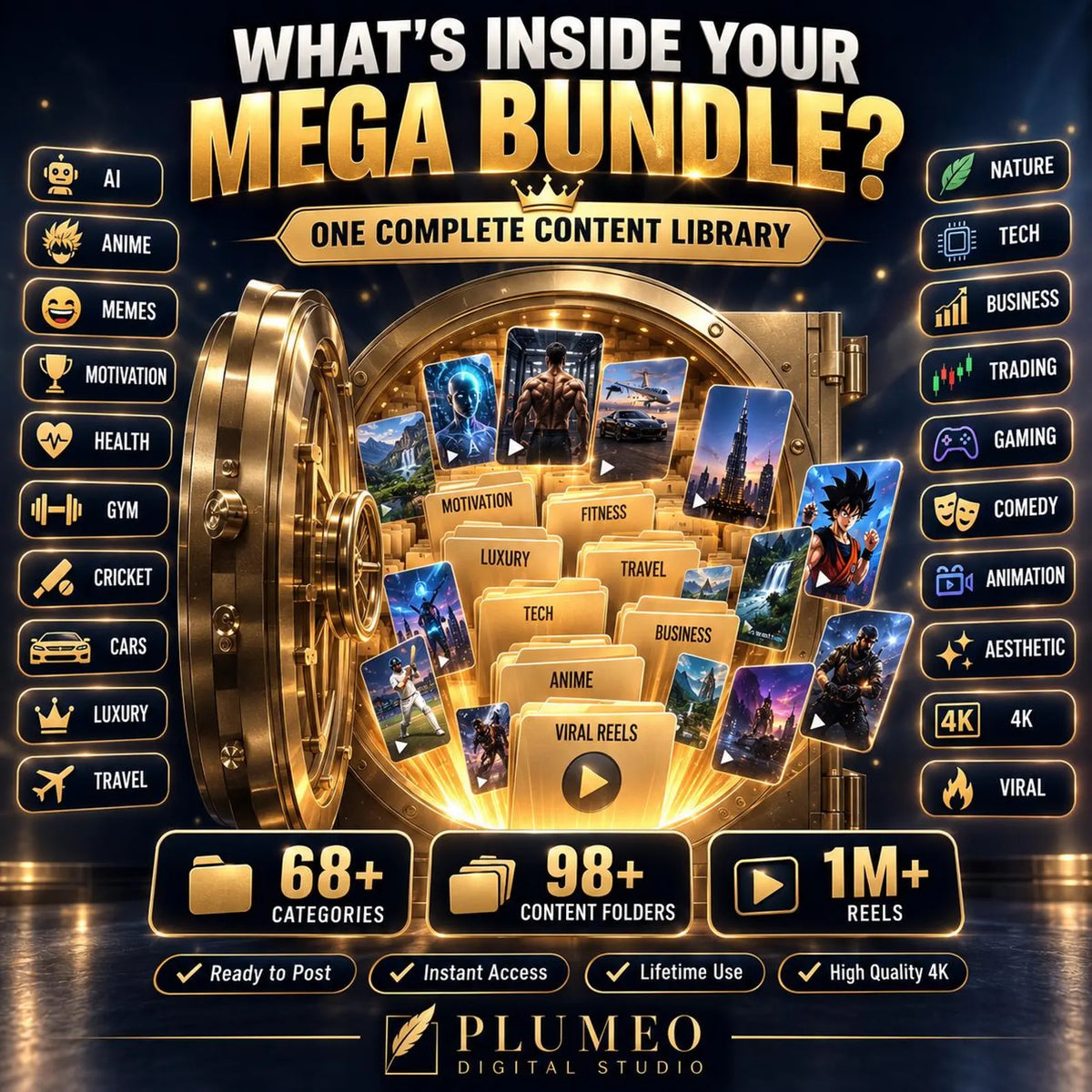 1 Million Reels Bundle, Viral Reels Bundle, Faceless Reels, Social Media Content Bundle, Instagram Reels, TikTok Videos, Digital Download