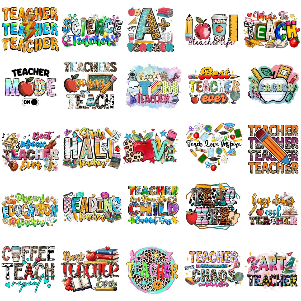 2000+ Teacher's Day Png Bundle, Teacher appreciation png, Teacher life Sublimation, Retro Best Teacher Ever, Teach png, Teacher mega bundle