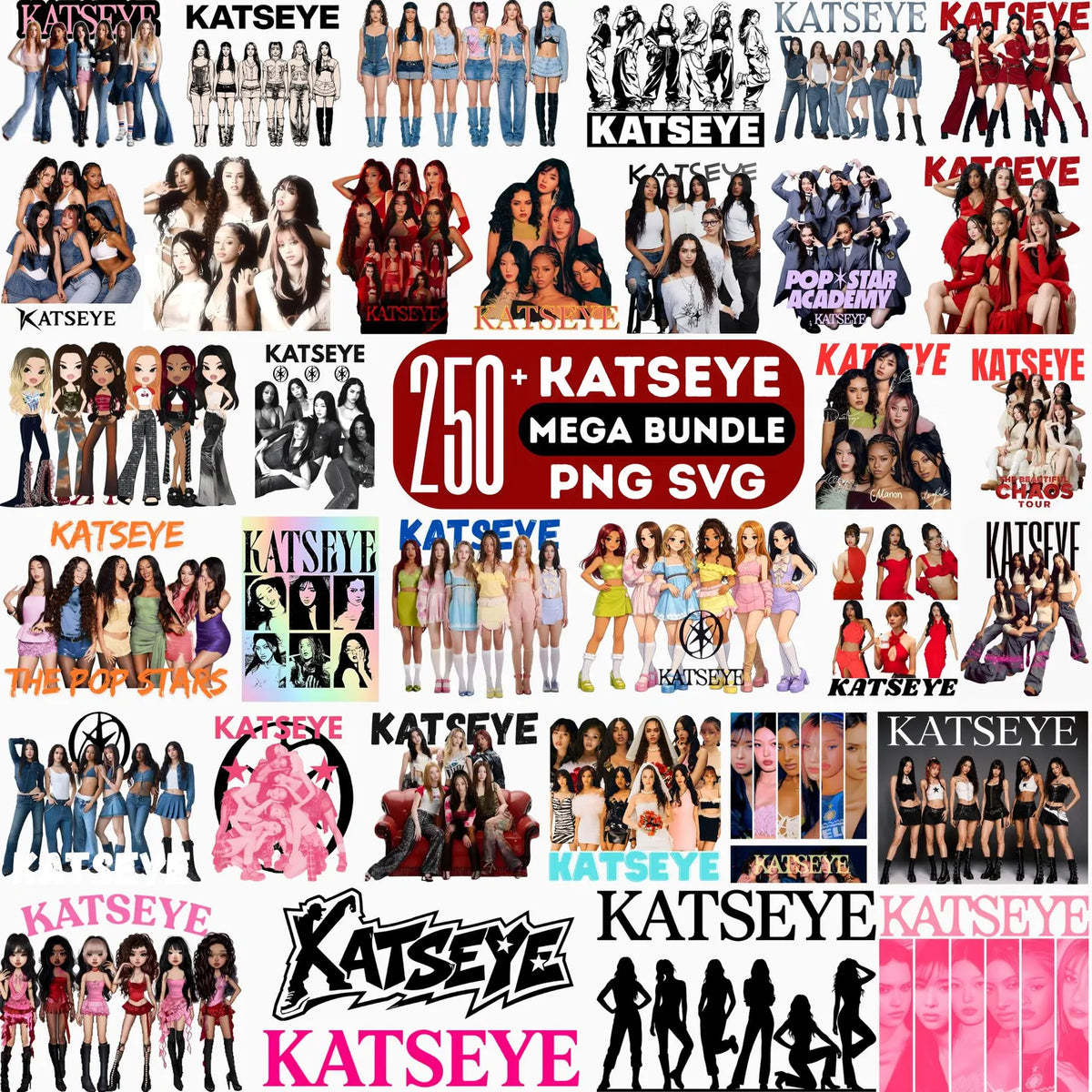 250+Katseye "Beautiful Chaos Tour" T-Shirt PNG Bundle Ready to Print, Retro Pop Vibes Graphic PNG, Beautiful Chaos Vintage Aesthetic PNG