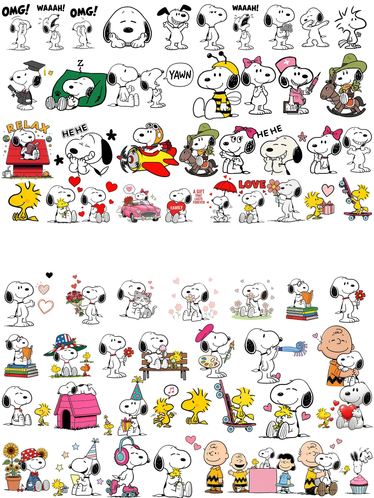 300 Snoopy Dog PNG cartoon dog bundle puppy PNG vintage dog clipart cartoon style funny dog digital download sublimation design