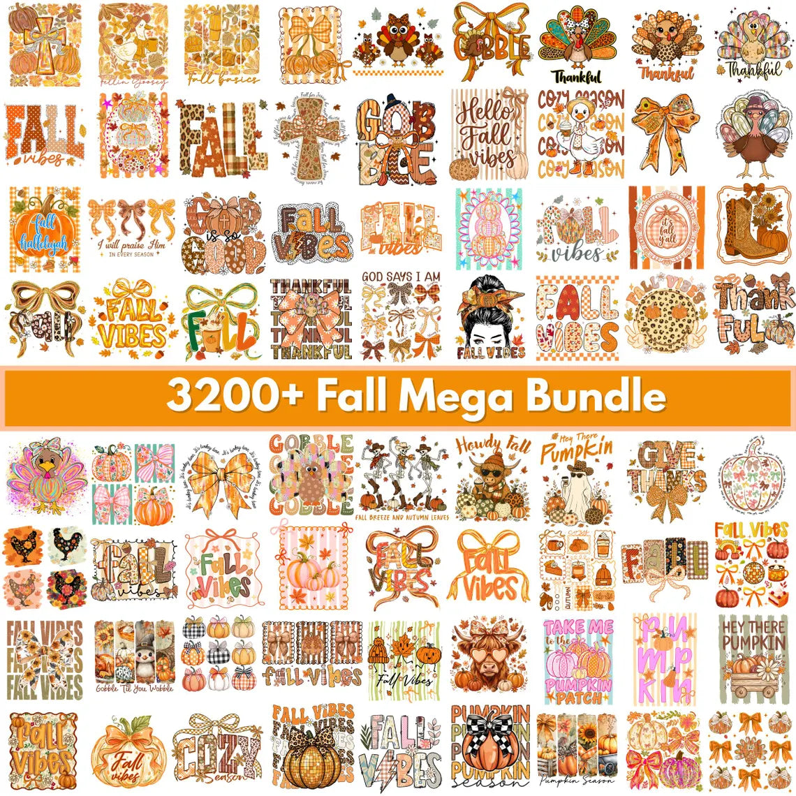 3200+ Fall Png Bundle, Fall vibes png, Autumn png, Fall Sublimation, Retro fall png, Goose, Pumpkin, floral png, Trendy png, Fall svg bundle