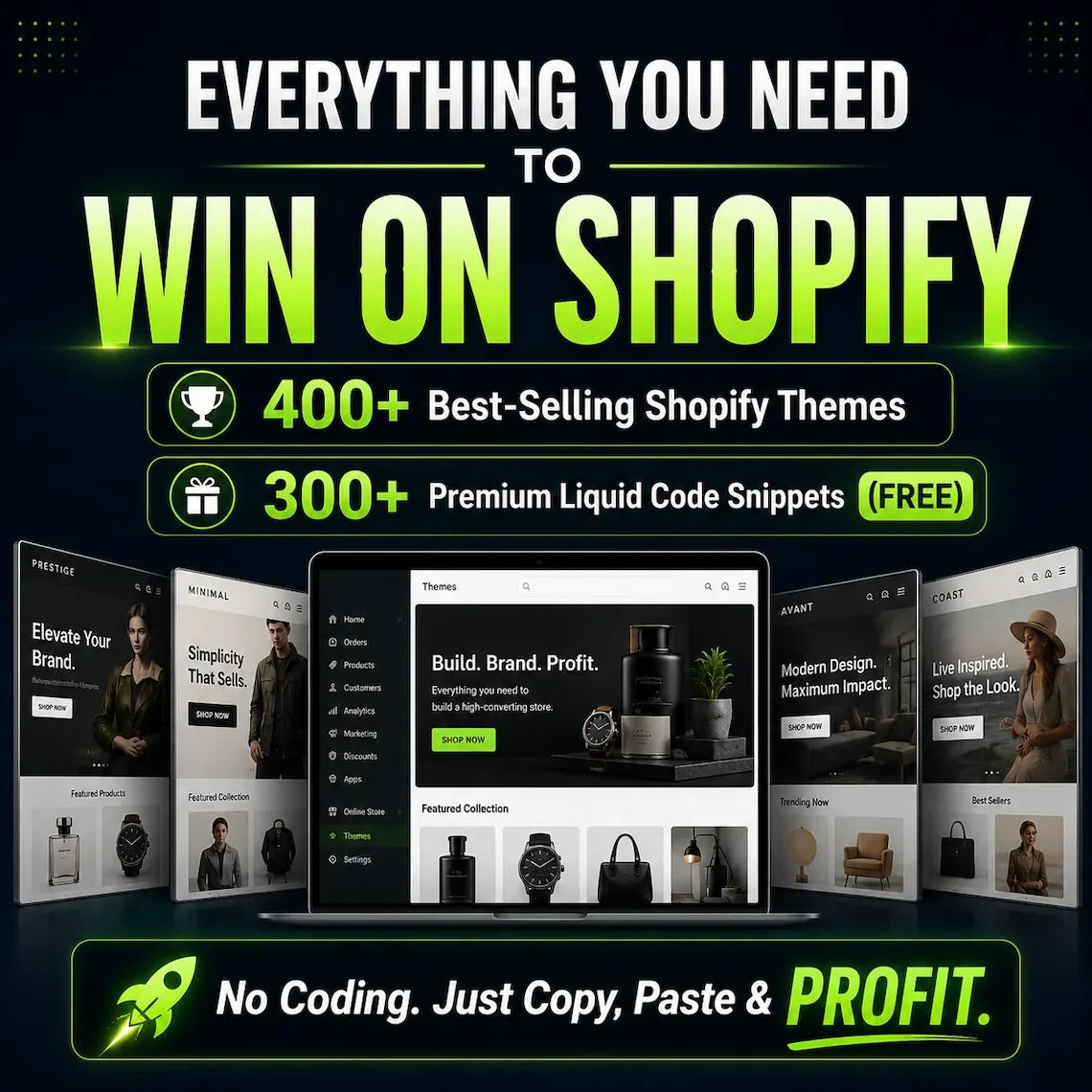 400+ Shopify Themes Bundle | eCommerce Store Templates (Instant Download)