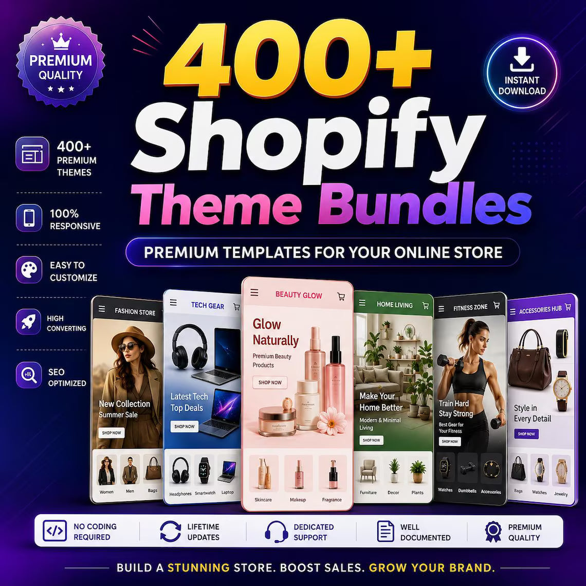 400+ Shopify Themes Bundle | eCommerce Store Templates (Instant Download)