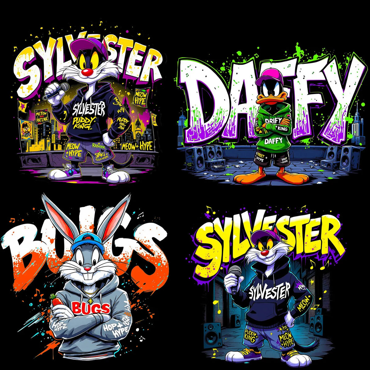 50+Cartoon Character T-Shirt Design Bundle – Digital Download PNG – 300 DPI High-Resolution Printable Art