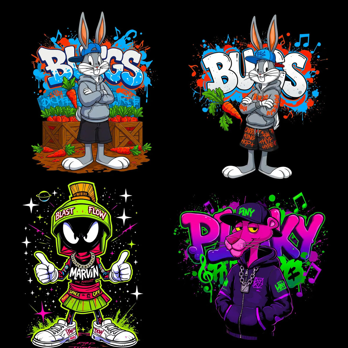 50+Cartoon Character T-Shirt Design Bundle – Digital Download PNG – 300 DPI High-Resolution Printable Art