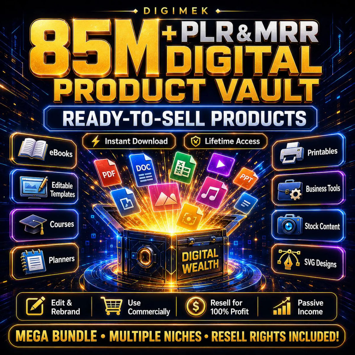 85M+ Ultimate PLR MRR Digital Bundle Ready-to-Sell Products