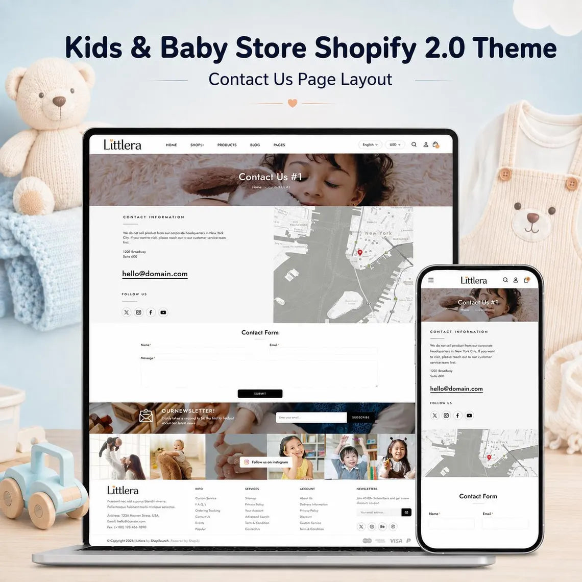 Baby Store Shopify Theme | Kids Clothing, Toy Shop & Nursery Ecommerce Template, Shopify 2.0 | Digital Download