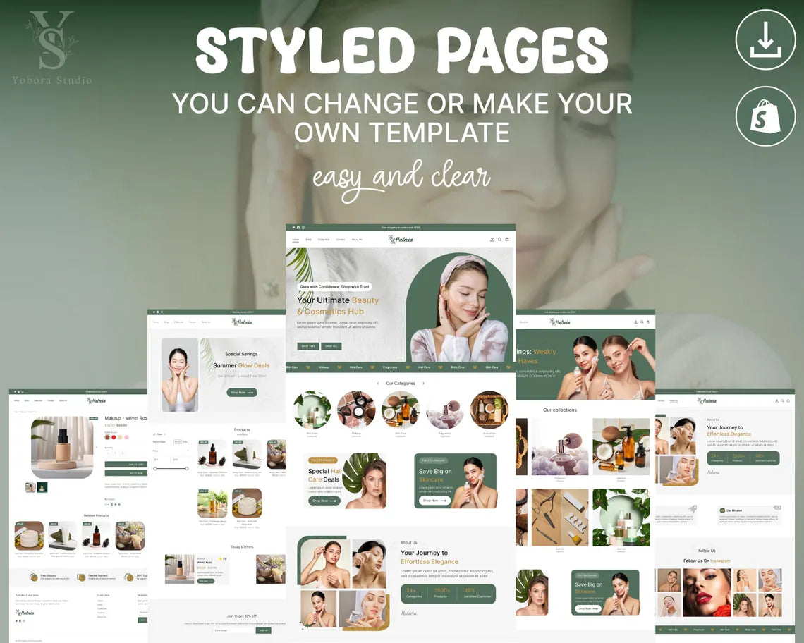 Beauty & Skincare Shopify Theme | Cosmetics Store Template | Premium Beauty Ecommerce Website Design