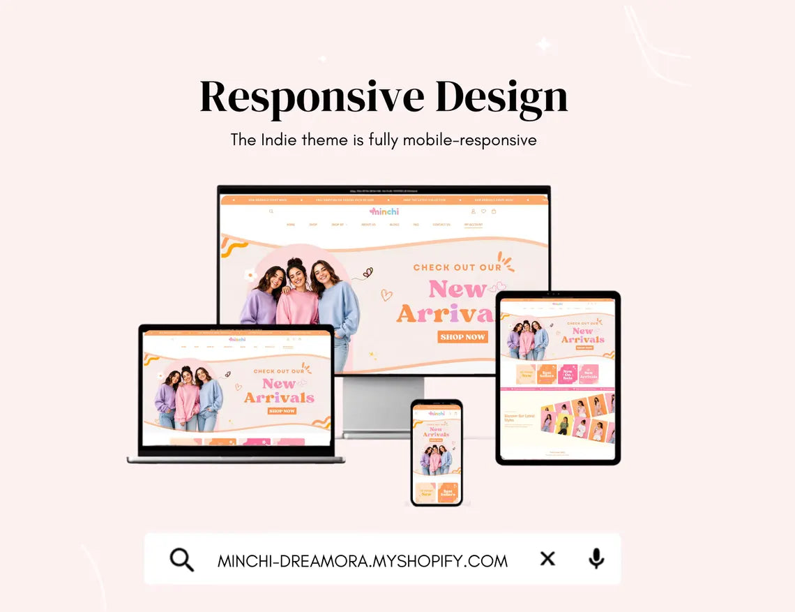Best Peach Melody Boutique Shopify Theme | Pink Shopify Template Feminine, Minimal & Cute Design | Editable Canva Templates | Shopify OS 2.0