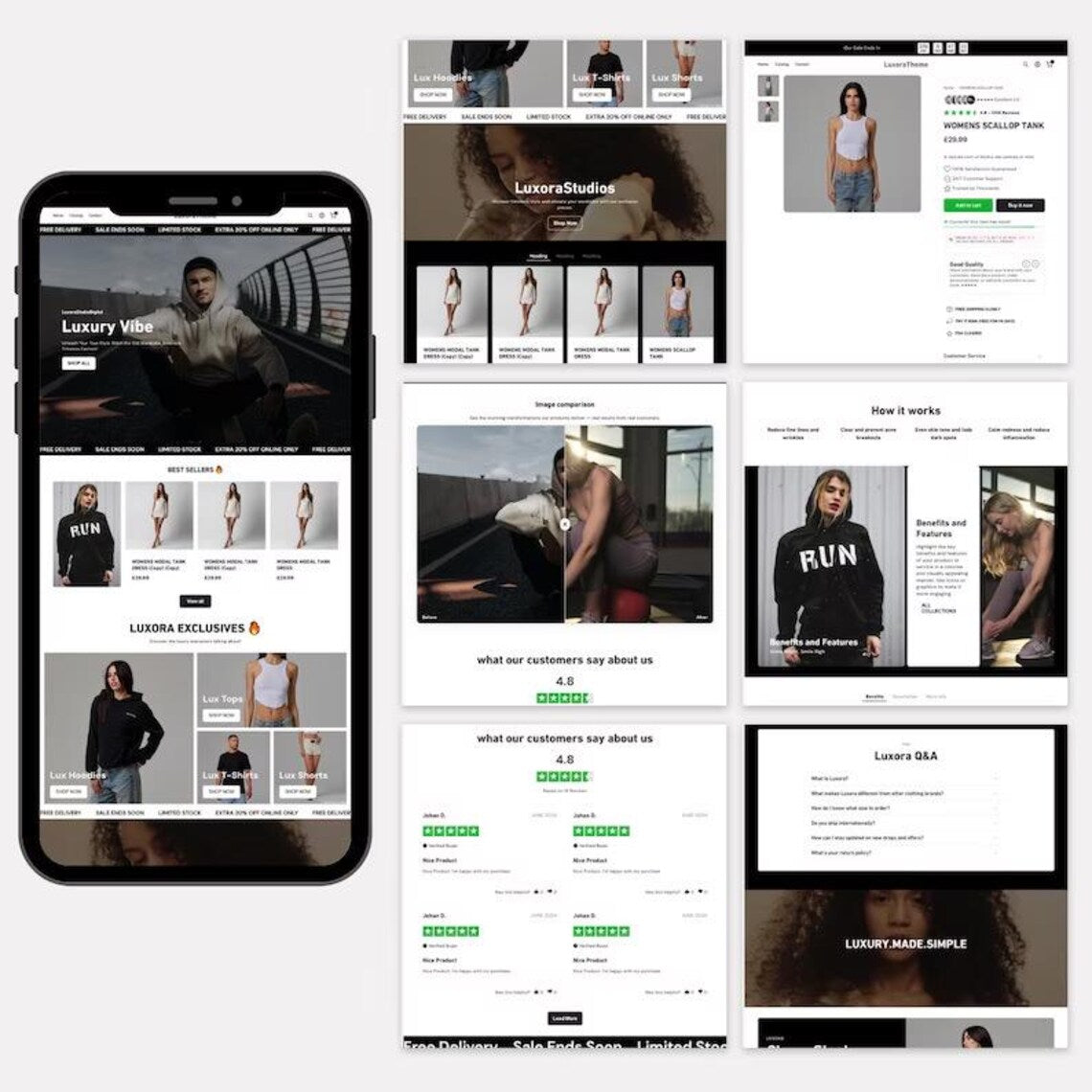 Clothing Shopify Theme, Clothing Website Shopify Template Fashion Shop Website Theme Dark Shopify Clothing Design