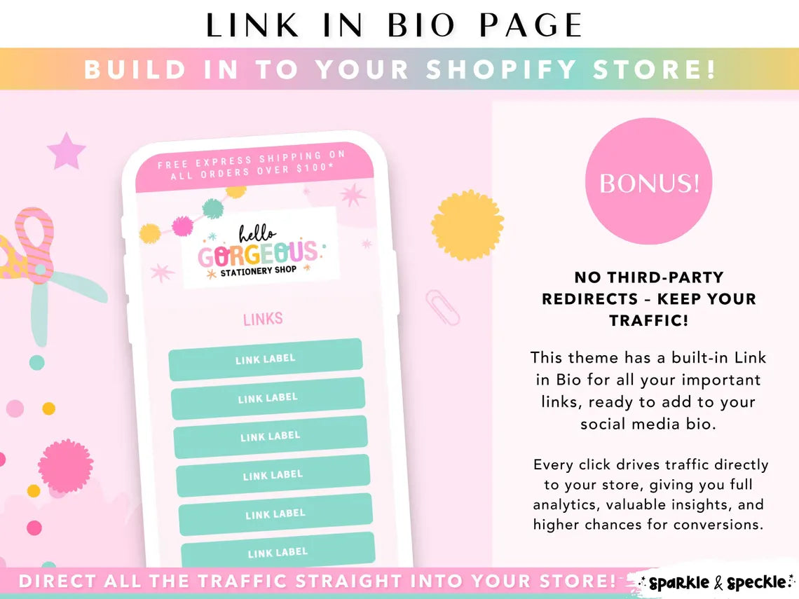 Craft Shopify Theme | Website Template for Handmade Businesses and Creative Shops | Canva Website Banners - HGS01 Sparkle & Speckle
