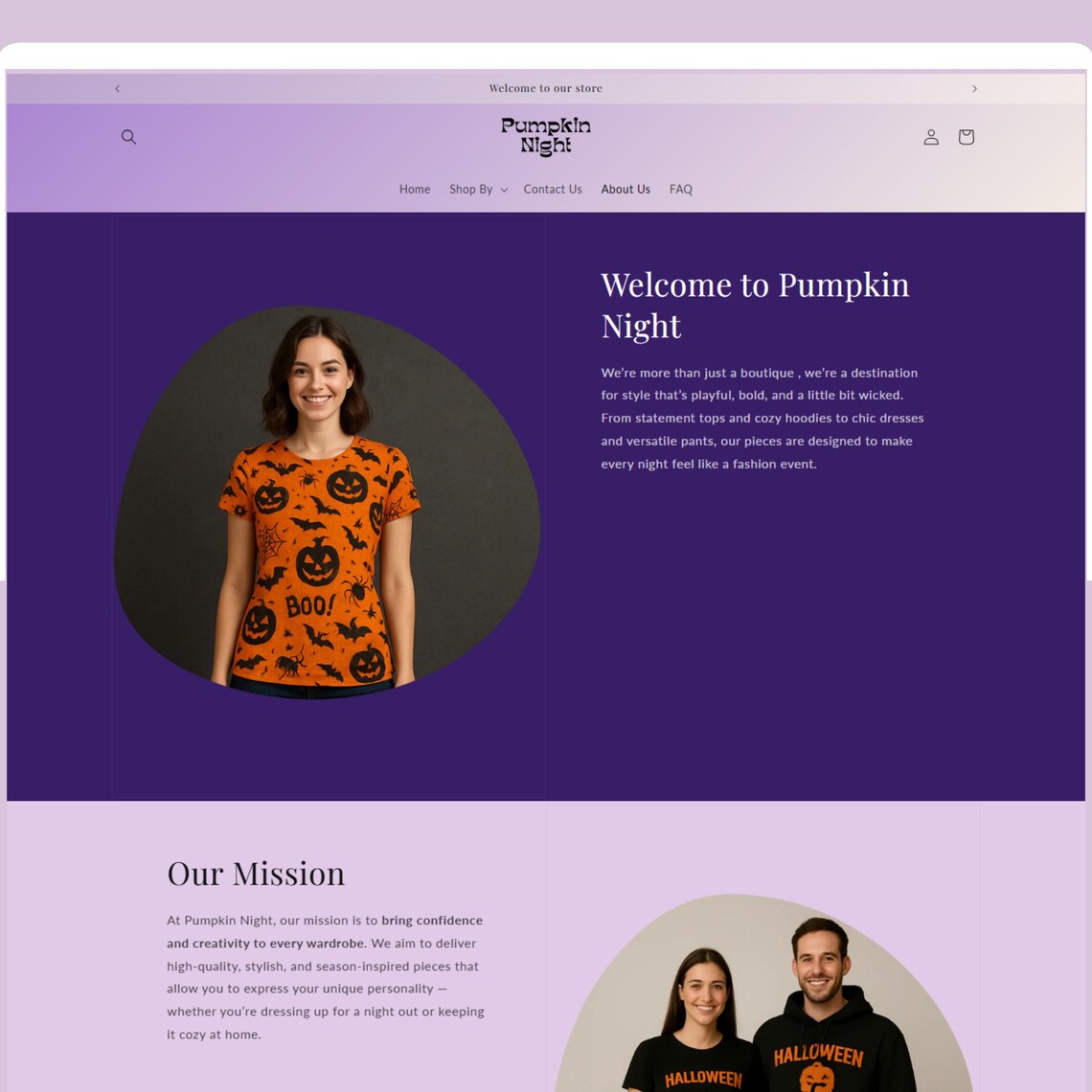 Halloween Shopify Theme | Spooky Boutique Website Design Template, Shopify 2.0 Editable Canva Banners