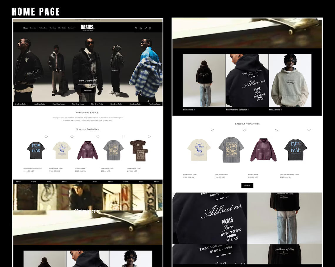 Luxury Clothing Shopify Theme | Dark Fashion Store Template | Streetwear & Boutique Shopify 2.0 Theme | Easy Setup + Customizable | Website