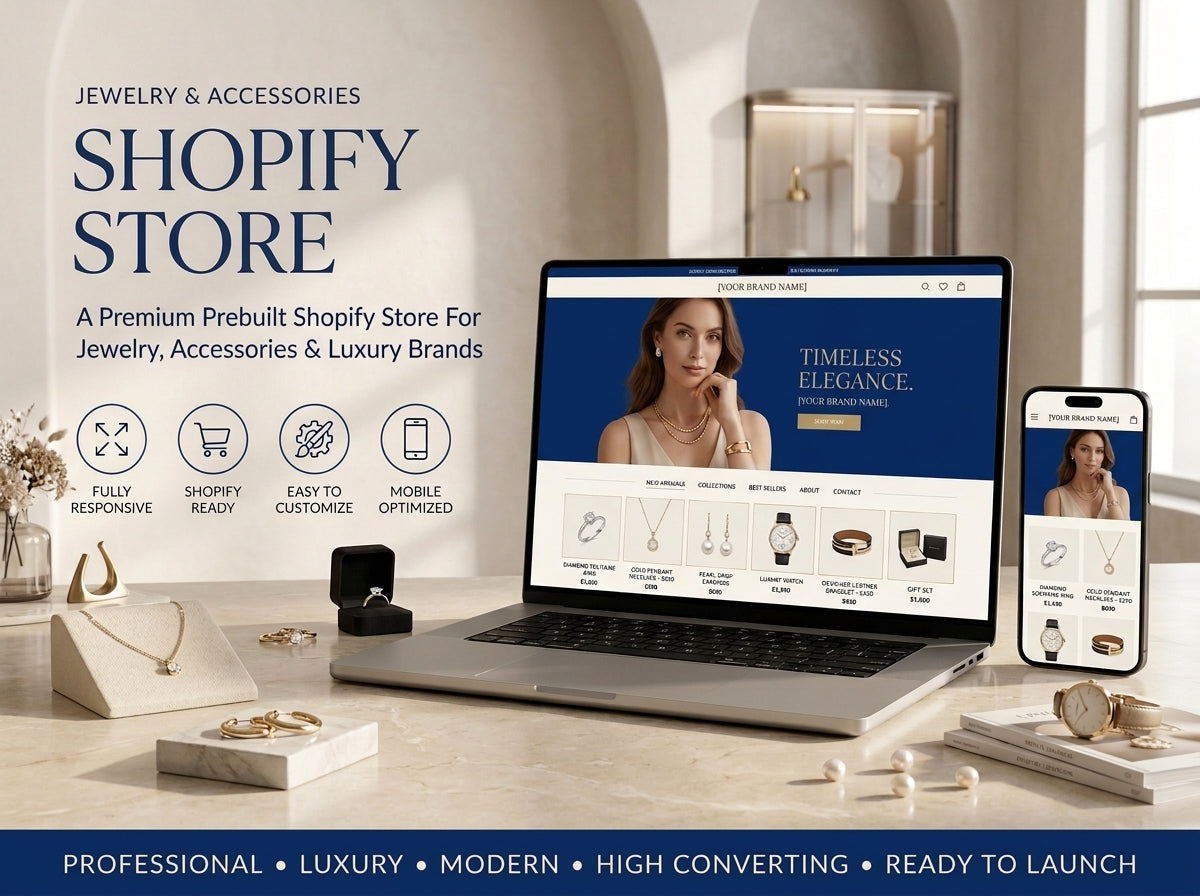 Prebuilt Shopify Store Jewelry & Accessories