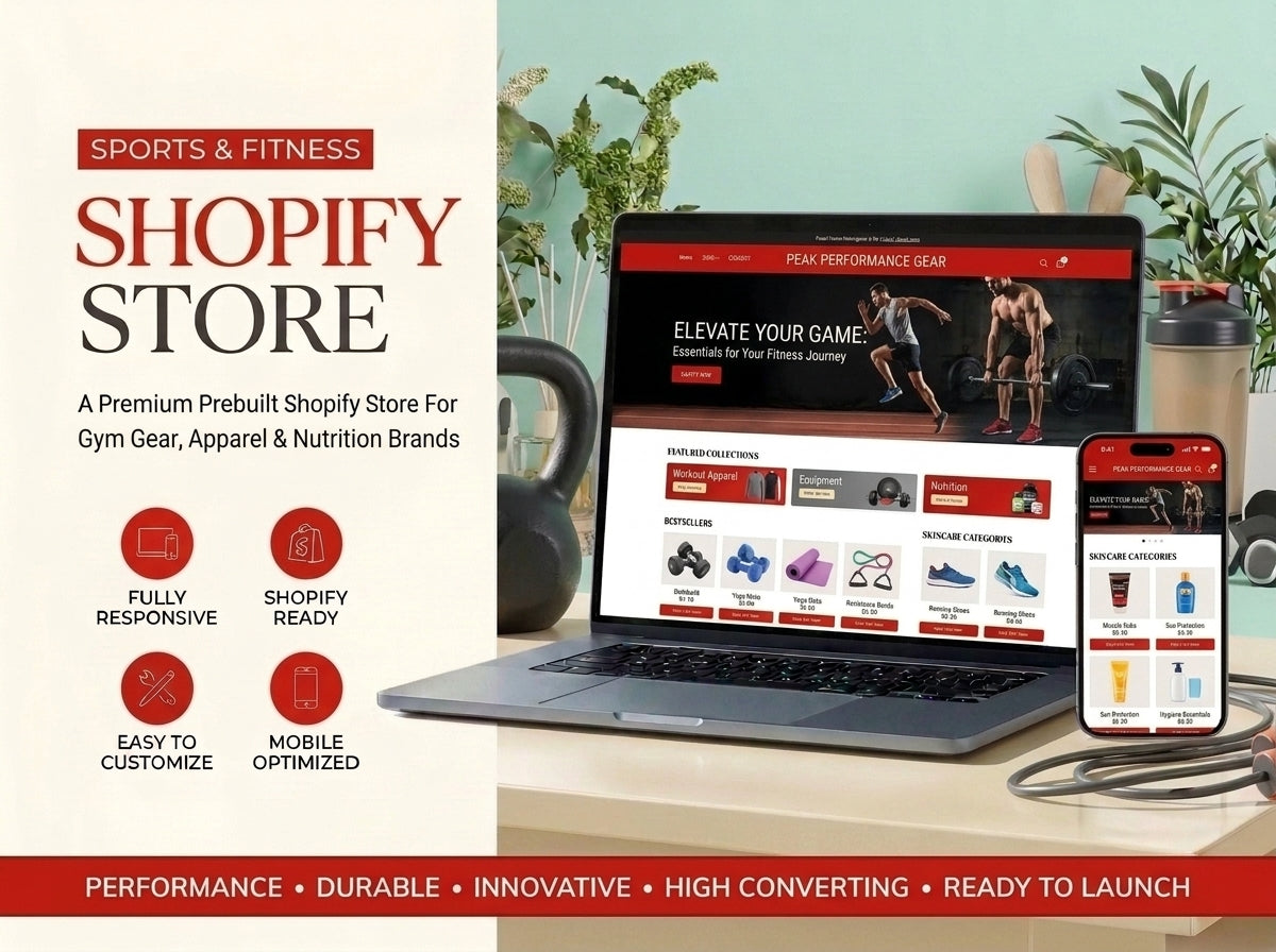 Prebuilt Shopify Store Sports & Fitness