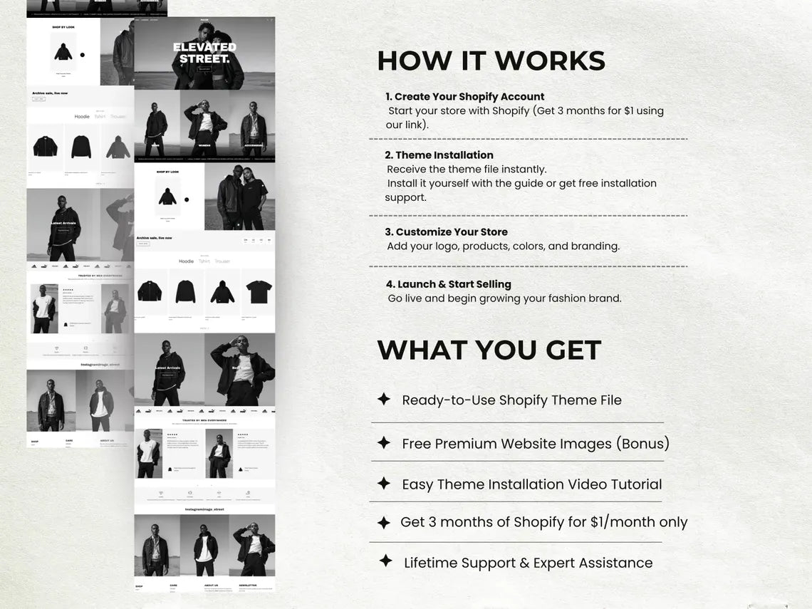 Streetwear shopify Theme website template for fashion clothing brand