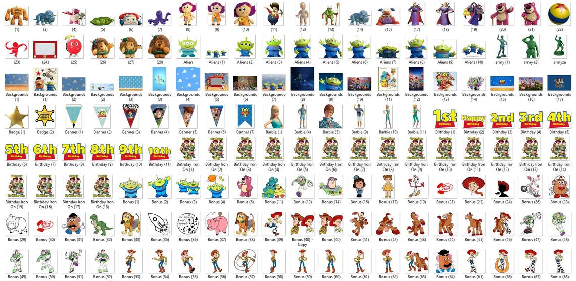 Toy Story SVG PNG Clipart Mega Bundle, Buzz Lightyear svg, Woody svg, Toy Story Font,Toy Story png and Digital Papers, Buzz Woody SVG