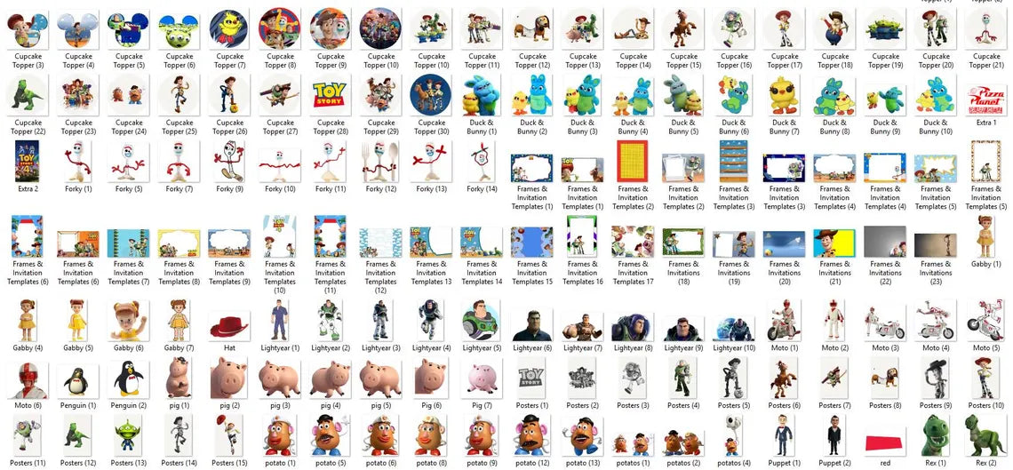 Toy Story SVG PNG Clipart Mega Bundle, Buzz Lightyear svg, Woody svg, Toy Story Font,Toy Story png and Digital Papers, Buzz Woody SVG