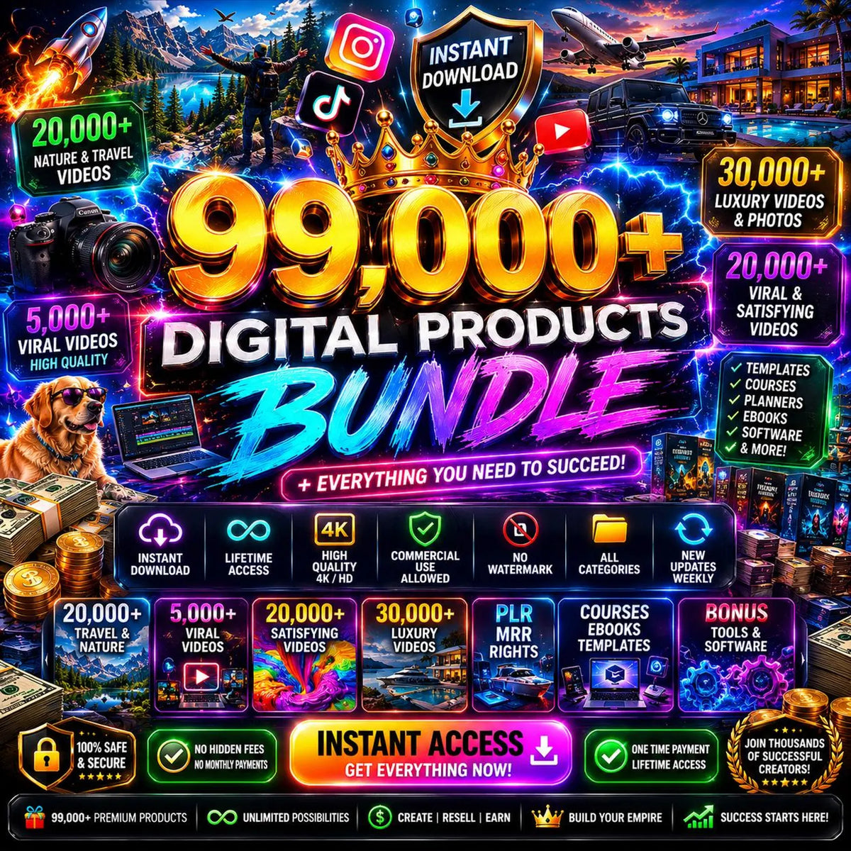 Viral Reels Bundle, AI Animated Content, PLR MRR (Digital Download)