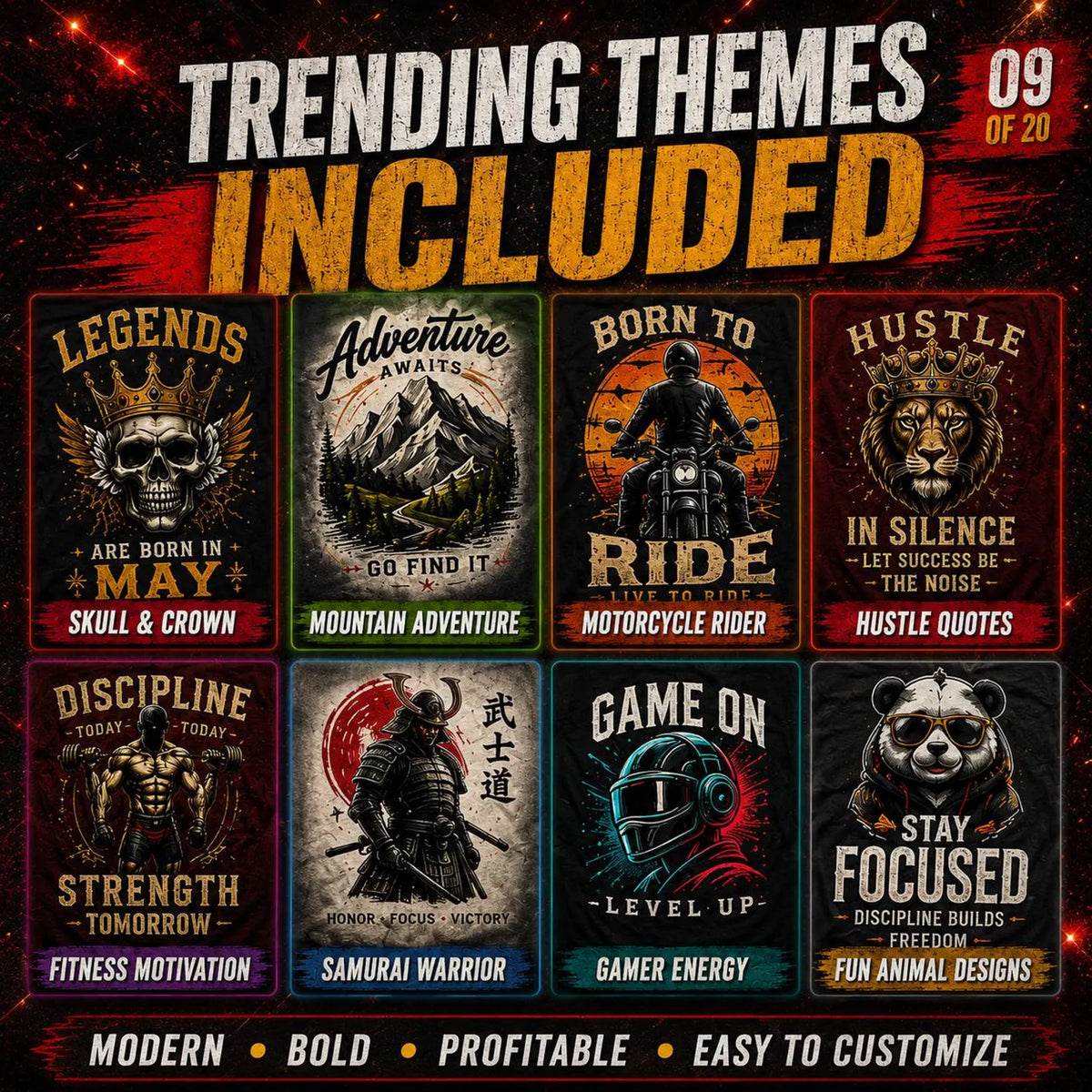 100,000+ T-Shirt Design Bundle | Graphic Tees, Vintage, Trendy, Pop Culture, Print-on-Demand, Editable Digital Download