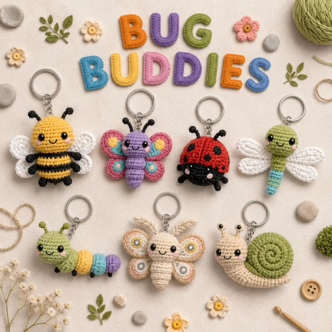 130+ Crochet Keychain Patterns Bundle, Amigurumi Mini PDF (Digital Download)