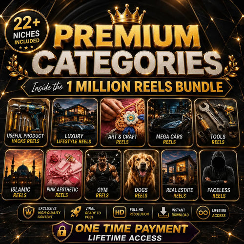 1 Million Reels Bundle | Faceless Reels, Viral Reels Bundle | Social Media Content Bundle, Instagram Reels, TikTok Videos