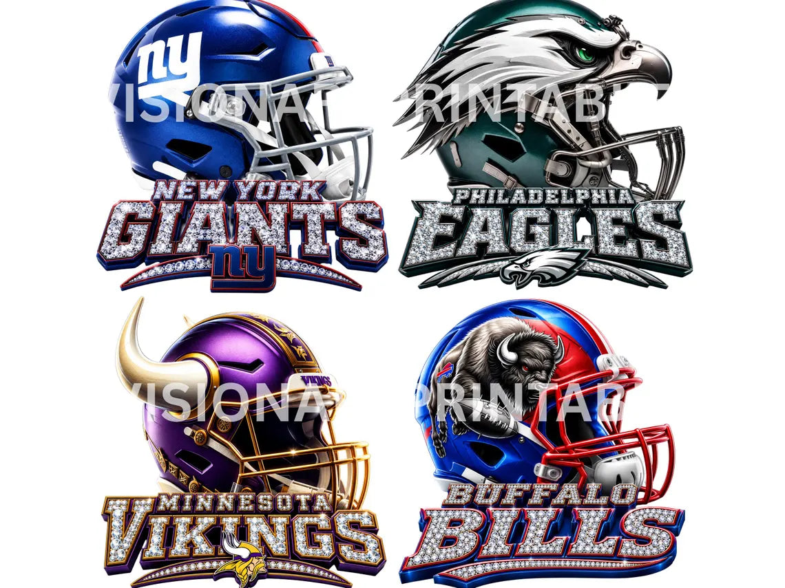 32 Football Team Helmets PNG SVG Bundle | Game Day Mascot Clipart (Digital Download), RhinestoneSublimationGraphics