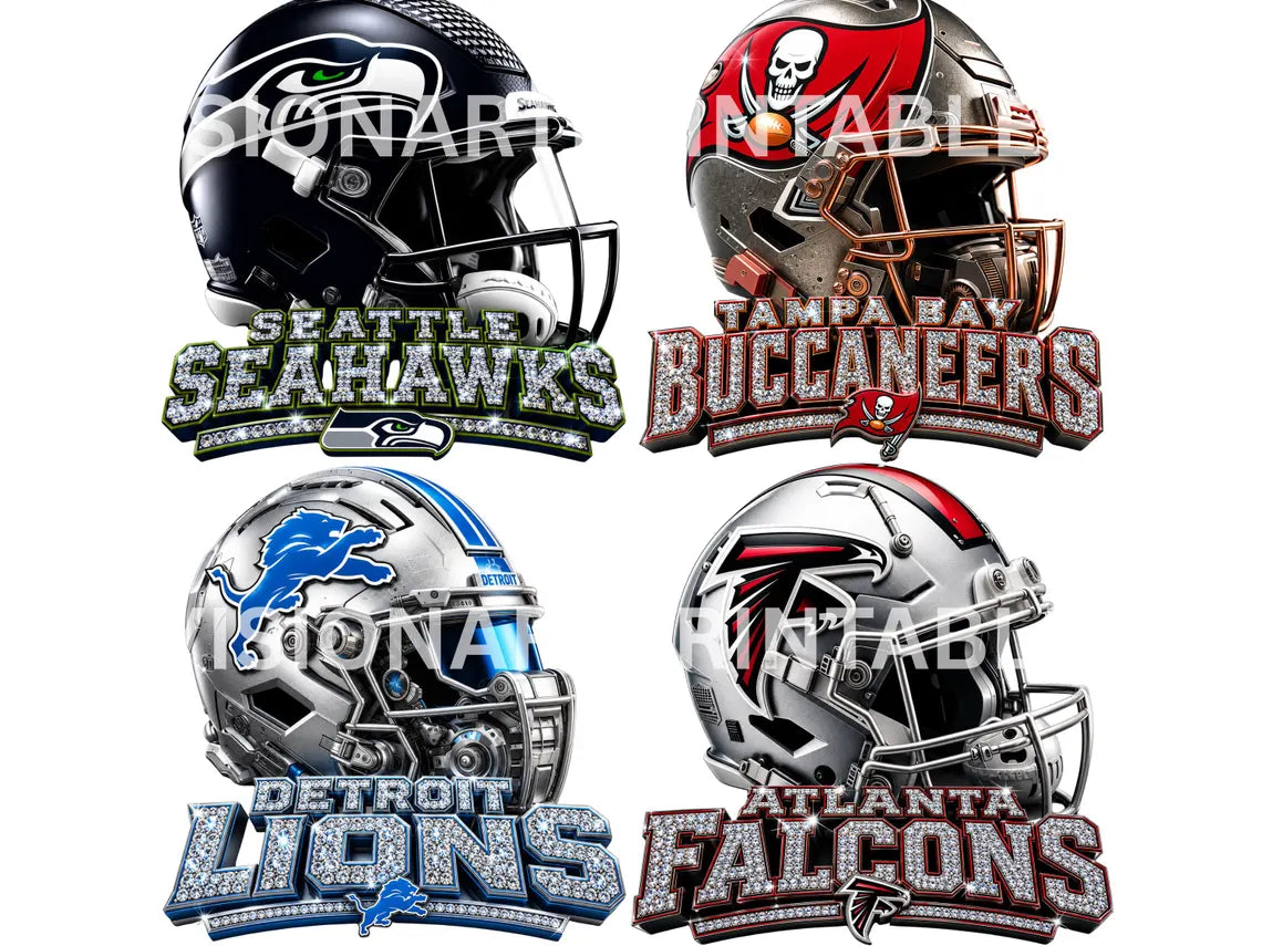 32 Football Team Helmets PNG SVG Bundle | Game Day Mascot Clipart (Digital Download), RhinestoneSublimationGraphics