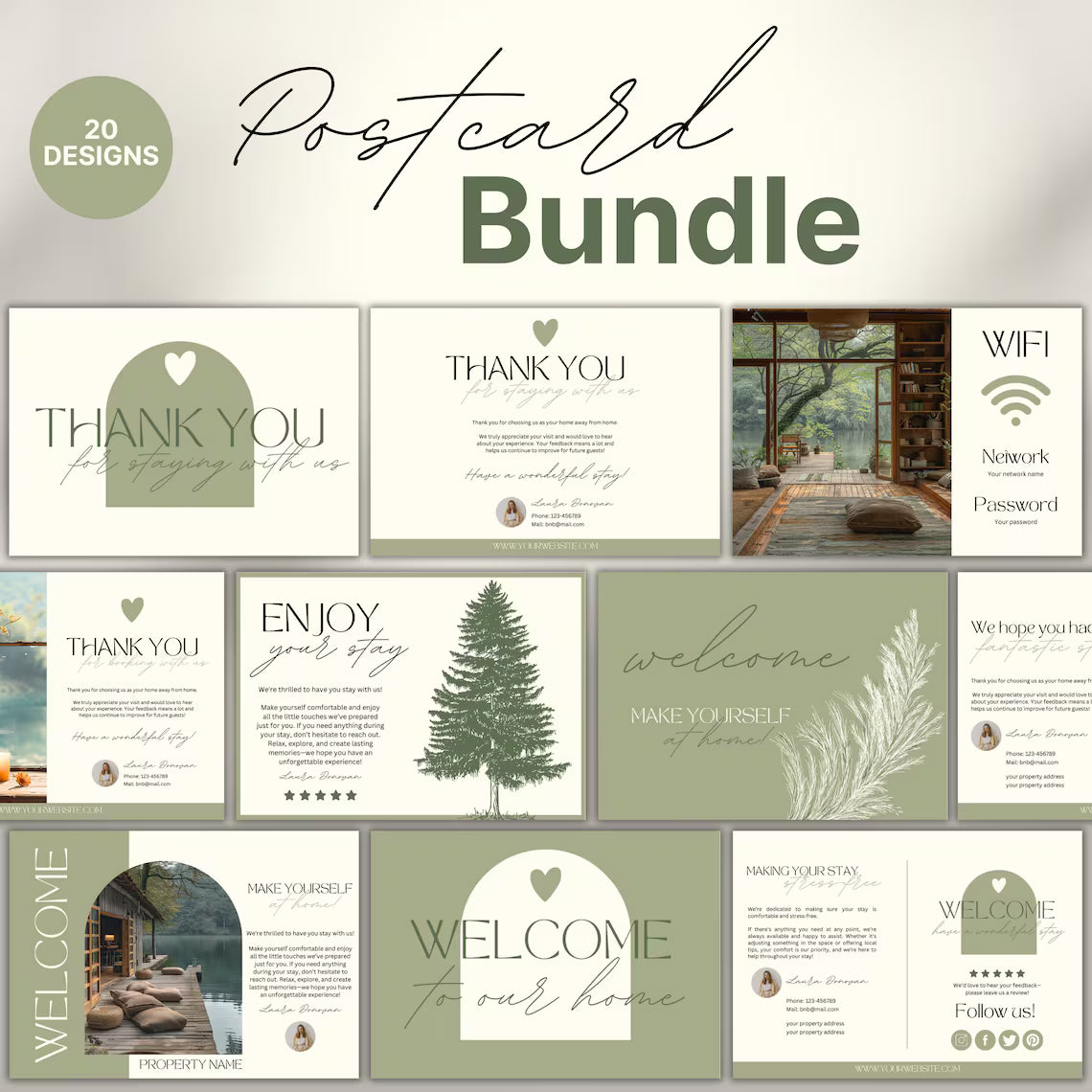 500+ Airbnb Host Bundle: Welcome Book, Signs, Social Media, Checklist (Canva)