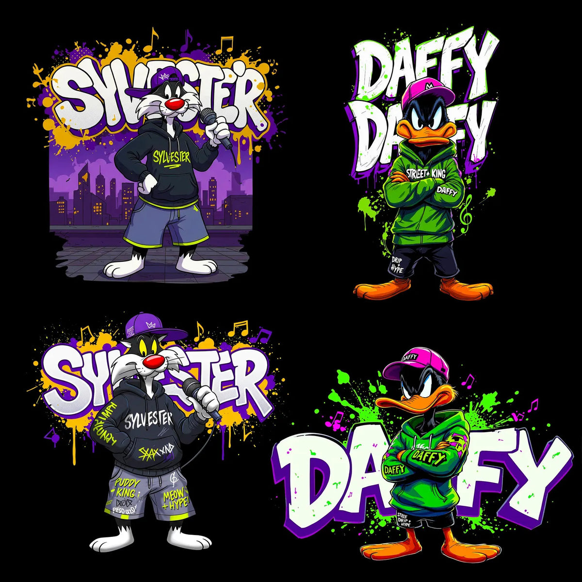 50+Cartoon Character T-Shirt Design Bundle – Digital Download PNG – 300 DPI High-Resolution Printable Art
