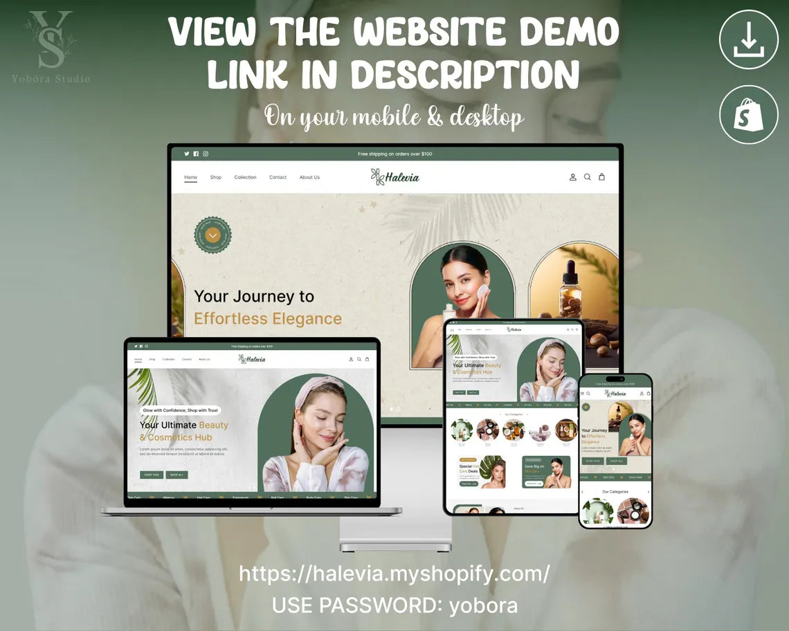 Beauty & Skincare Shopify Theme | Cosmetics Store Template | Premium Beauty Ecommerce Website Design
