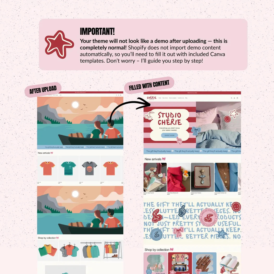 Colorful Shopify Theme, Bright Ecommerce Template, Editable Canva Logo Kit