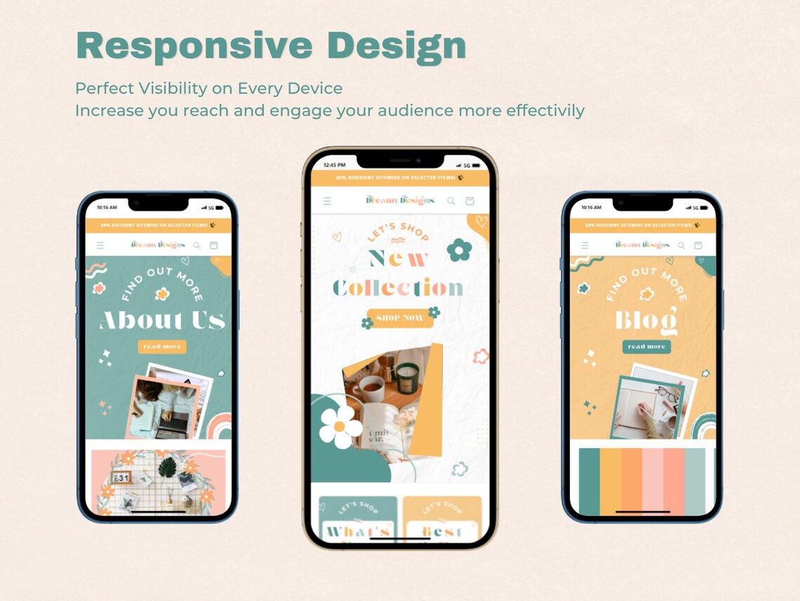 Dreamy Designs Shopify Theme | Colorful Shopify Theme Website Template | OS 2.0