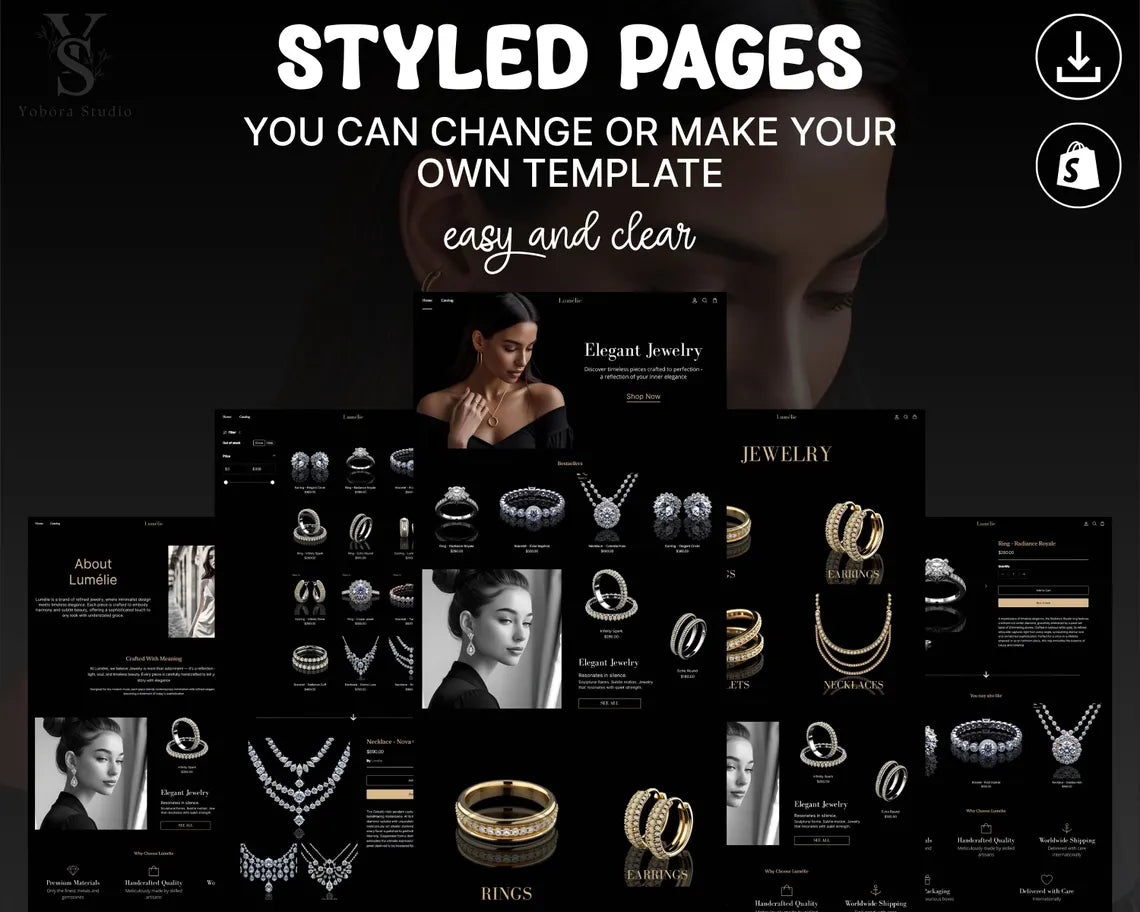 Jewelry Shopify Theme | Elegant Jewelry Ecommerce Theme | Boutique Accessories Website Template