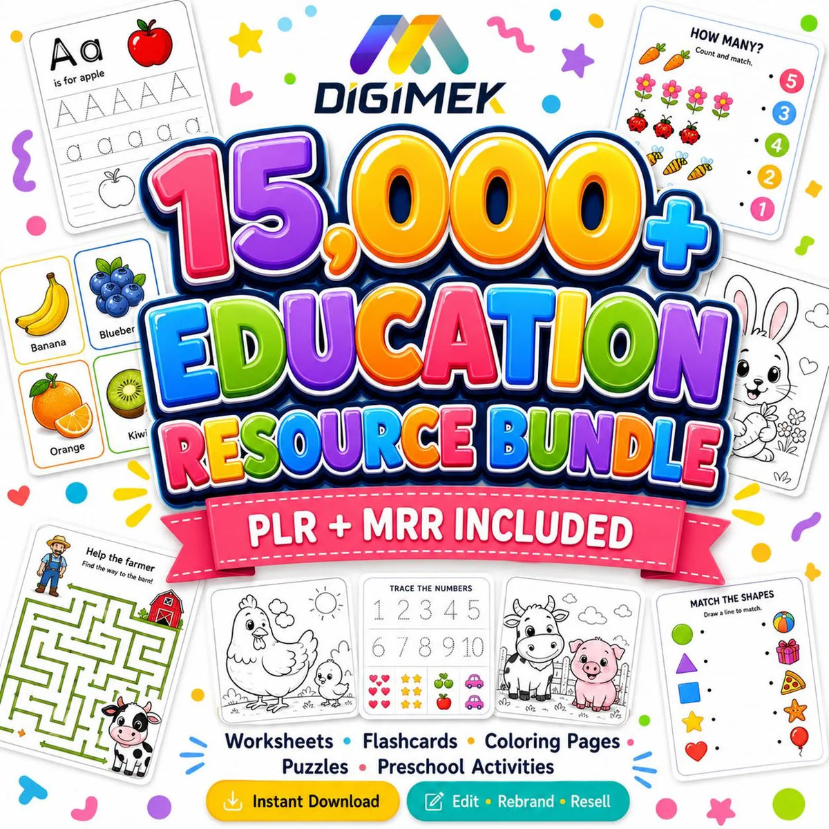 Mega Kids Learning Activities Bundle: 15,000+ Printable Educational Games (PLR/MRR)