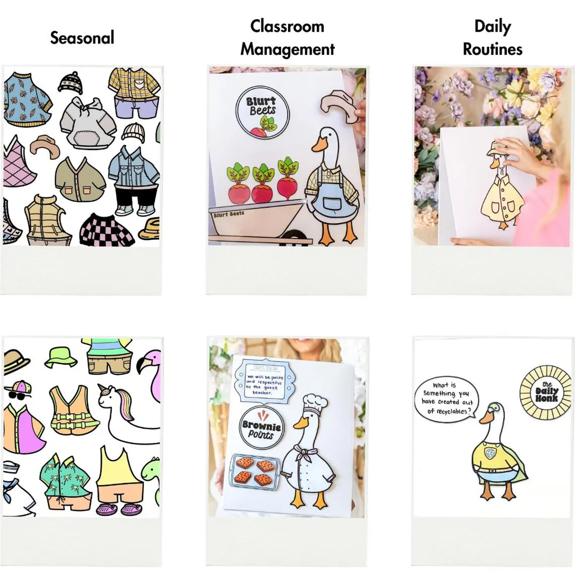 Silly Goose Bundle - Classroom Management - Class Mascot - Magnetic Porch Goose Template - Cute Back to School Bulletin Board Ideas