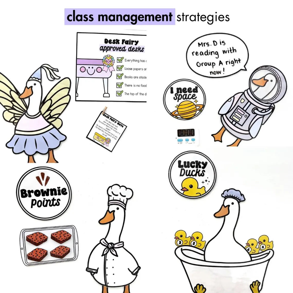Silly Goose Bundle - Classroom Management - Class Mascot - Magnetic Porch Goose Template - Cute Back to School Bulletin Board Ideas