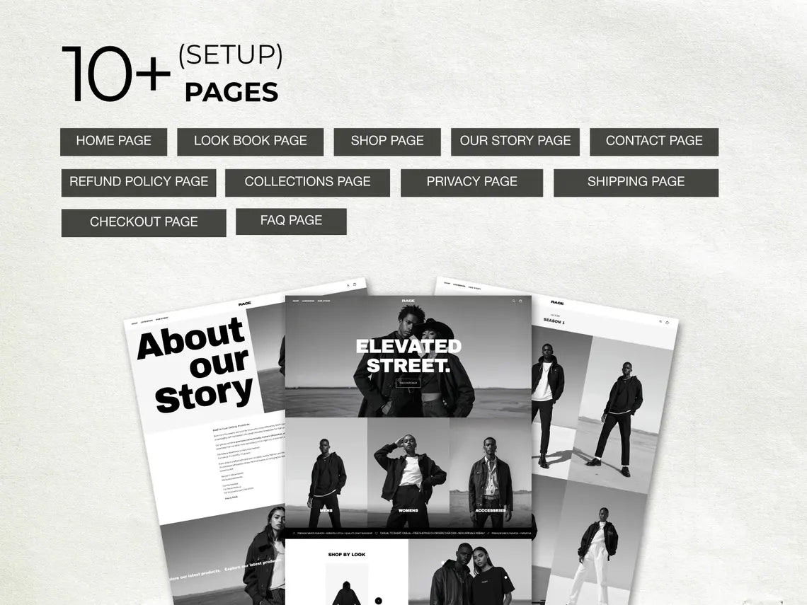Streetwear shopify Theme website template for fashion clothing brand