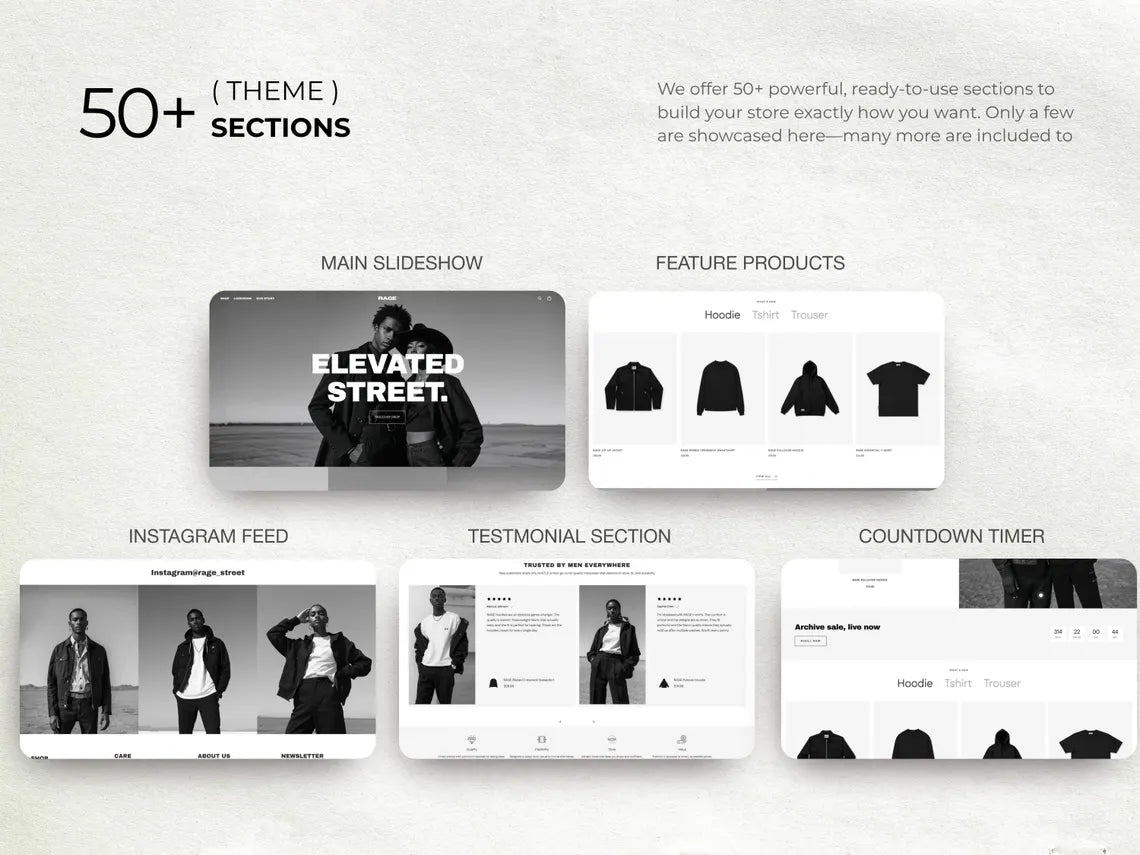 Streetwear shopify Theme website template for fashion clothing brand