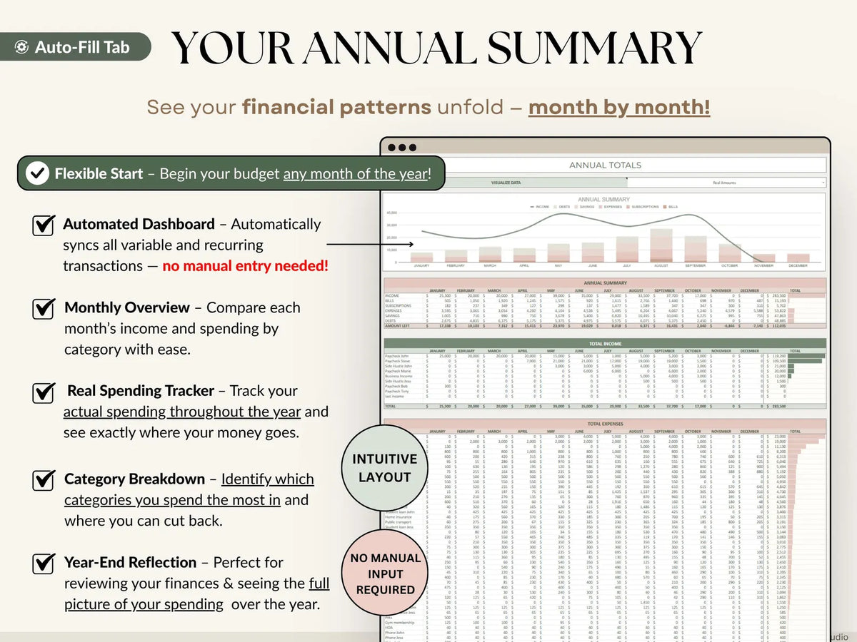 Ultimate Annual Budget Spreadsheet Excel Google Sheets Budget Template Monthly Budget Tracker Financial Planner Bill Tracker Debt Tracker